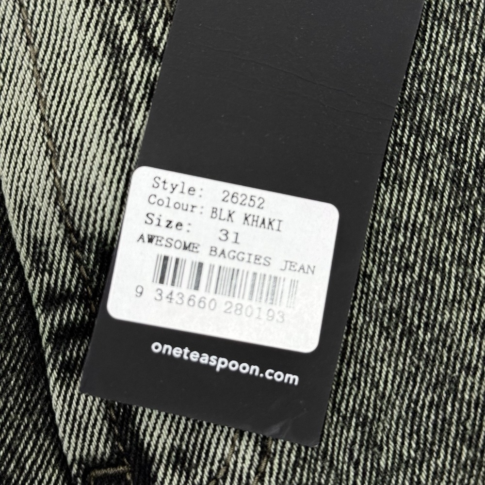 Free People x One Teaspoon Awesome Baggies Jeans Black Khaki Size 31 NWT $148‎ - Picture 13 of 15